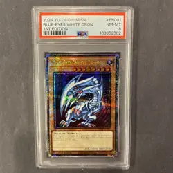 Blue Eyes White Dragon MP24-EN001 QCR 1st Edition Yugioh PSA 8 - Image 1