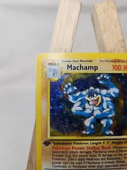 Pokemon TCG Base Set 1st Edition Machamp Cosmic Holo Rare Card 8/102 - Image 2