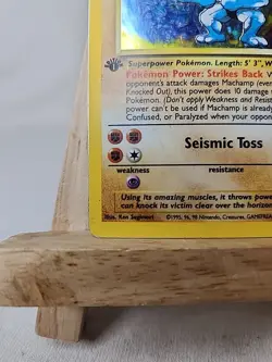 Pokemon TCG Base Set 1st Edition Machamp Cosmic Holo Rare Card 8/102 - Image 3