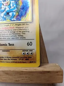 Pokemon TCG Base Set 1st Edition Machamp Cosmic Holo Rare Card 8/102 - Image 4