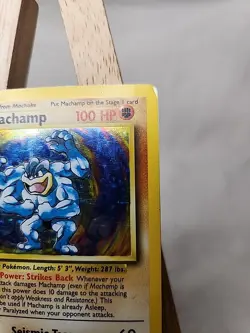 Pokemon TCG Base Set 1st Edition Machamp Cosmic Holo Rare Card 8/102 - Image 5