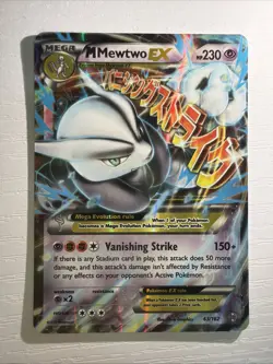 Pokemon M Mega Mewtwo EX Ultra Rare Holo TCG Card 63/162 LP - Image 1
