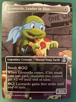 2026 Leonardo, Leader in Blue - Borderless NM~Teenage Mutant Ninja Turtles~MTG - Image 1