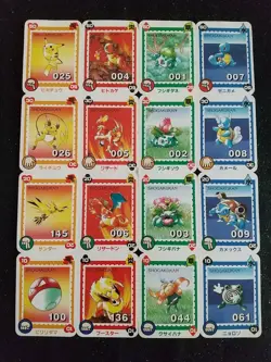 Vintage Shogakukan Pokemon Stamp Mini Cards Sheet Japanese Very rare Uncut - Image 1