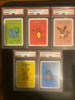 POKEMON OLD MAID CHARMANDER BULBASAUR EEVEE PIKACHU SQUIRTLE PSA 10 SEQ CERTS - Image 1