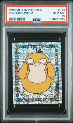 1999 MERLIN POKEMON S10 PSYDUCK PRISM PSA 10 - Image 1
