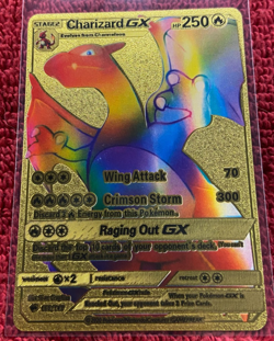 Pokemon Stage 2 TCG Rainbow Gold Card 150/147 - Charizard GX HP250 RARE (1589) - Image 1