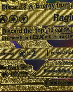 Pokemon Stage 2 TCG Rainbow Gold Card 150/147 - Charizard GX HP250 RARE (1589) - Image 2