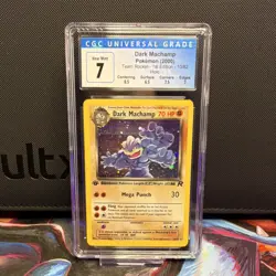Pokemon Dark Machamp 10/82 Team Rocket 1st Edition Holo CGC 7 - Image 1