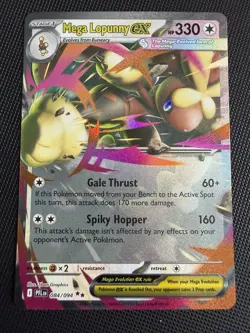 Mega Lopunny Ex 84/94 Holo NM - Pokemon Mega Evolution Phantasmal Flames - Image 1