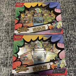 Pokemon TCG Ascended Heroes First Partners Deluxe Pin Collection New 2 Bundle - Image 1