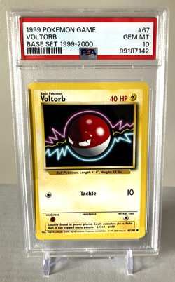 1999-2000 Pokemon Game Voltorb 067/102 Base Set PSA 10 Gem Mint - Image 1