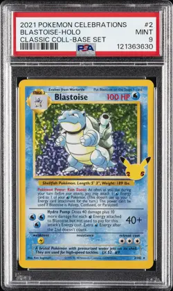 2021 POKEMON CELEBRATIONS CLASSIC COLL #2 BLASTOISE-HOLO PSA 9 - Image 1