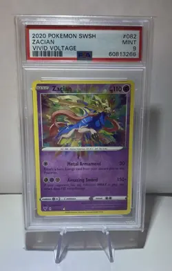 2020 POKEMON SWORD & SHIELD VIVID VOLTAGE #082 ZACIAN PSA 9 - Image 1