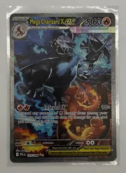 Mega Charizard X ex 125/094 Me02: Phantasmal Flames Holo SIR NM - Image 1