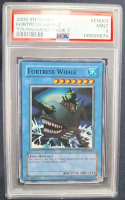 2005 YU-GI-OH! TOURNAMENT PACK 7 #EN003 FORTRESS WHALE PSA 9 - Image 1
