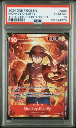 2024 One Piece Promo Monkey D Luffy PSA 10 Treasure Boosters Set #006 - Image 2