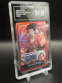 2022 One piece TCG. ST01-001 Monkey D. Luffy Leader. TAG Graded 10/10 Gem Mint💎 - Image 2