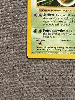 Pokemon TCG Kakuna Card Shadowless Uncommon Base Set 33/102, LP Condition - Image 5