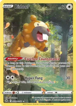 2023 Pokemon Crown Zenith Galarian Gallery Bidoof - GG29/GG70 - Holo Card NM - Image 1
