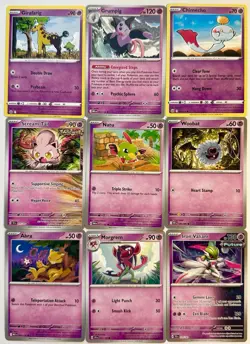 ¢40 Each Cute Pink Pokemon TCG Psychic And Fairy Type Lot 9 Common Regular Cards - Image 1
