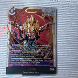 Gogeta FB09-122 Secret Rare Dual Evolution Dragon Ball Card English Fusion World - Image 1