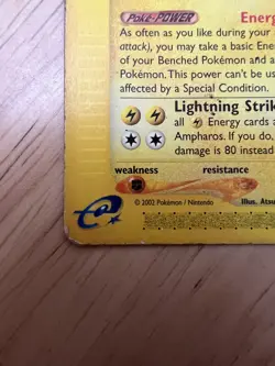 Pokemon Ampharos 34/165 Expedition Regular Card HP - Image 4