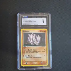 RHYHORN Pokemon Card, 2004 Hidden Legends, MINT 9 Slabbed. - Image 1