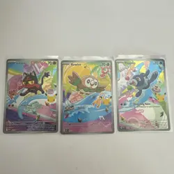 Pokemon TCG 30th anniversary first partner Aloloan starters illustration set - Image 1