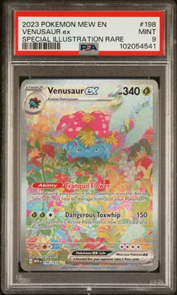 2023 POKEMON MEW EN-151 SPECIAL ILLUSTRATION RARE #198 VENUSAUR EX PSA 9 - Image 1
