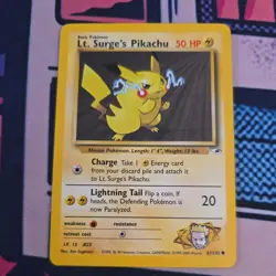 Lt. Surge's Pikachu 081/132 Gym Heroes Pokemon Card - Image 1