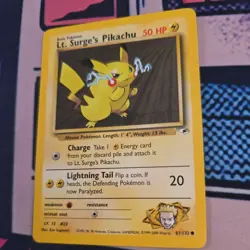 Lt. Surge's Pikachu 081/132 Gym Heroes Pokemon Card - Image 3