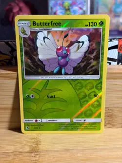 BUTTERFREE 3/68 Hidden Fates Rare Reverse Holo Pokemon TCG Lightly Played - Image 1