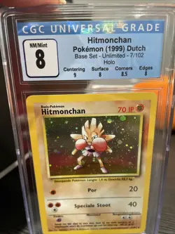 Hitmonchan Dutch CGC 8 NM/Mint Pokemon (1999) Base Set Holo Free Ship - Image 1