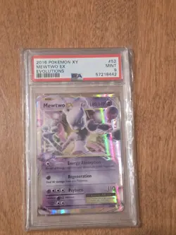 Pokemon Mewtwo EX Evolutions 52/108 Ultra Rare Holo 2016 PSA 9 - Image 1