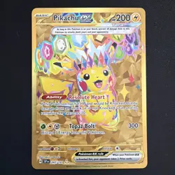 Pokemon TCG Pikachu Ex 247/191 Hyper Rare Gold Surging Sparks Full Art SSP ENG - Image 1
