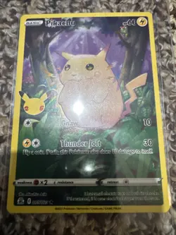 Pokemon TCG Celebrations Pikachu Full Art Holo Rare Card 005/025 2021 - Image 1
