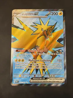 Pokemon TCG Zapdos EX Full Art Ultra Rare Holo Card 192/165 Scarlet & Violet 151 - Image 1