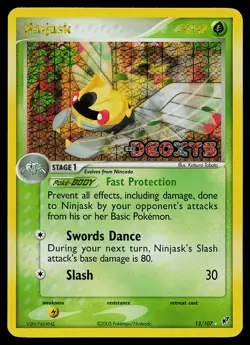 Pokemon Card - Ninjask Deoxys 13/107 Rare Reverse Holo Stamped - Image 1