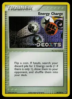 Pokemon Card - Energy Charge Deoxys 86/107 Uncommon Reverse Holo STAMPED - Image 1
