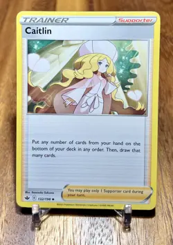 Caitlin 132/198 Non Holo Chilling Reign Trainer Pokemon Card NM - Image 1