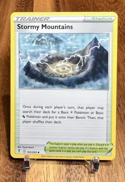 Stormy Mountains 161/203 Non Holo Evolving Skies Trainer Pokemon Card NM - Image 1