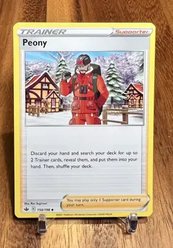 Peony 150/198 Non Holo Chilling Reign Trainer Pokemon Card NM - Image 1