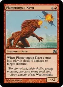 4x Flametongue Kavu NM-Mint, English Duel Decks: Jace vs Chandra MTG Magic - Image 1