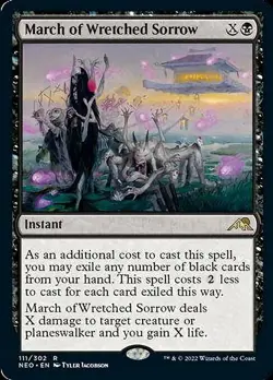 March of Wretched Sorrow x1 1x Kamigawa: Neon Dynasty NM MTG - Image 1