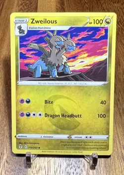 Zweilous 114/203 Non Holo Evolving Skies Pokemon Card NM - Image 1