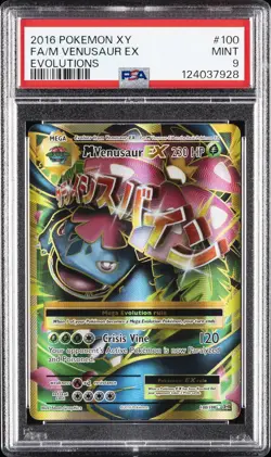 2016 POKEMON XY EVOLUTIONS #100 FULL ART/M VENUSAUR EX PSA 9 - Image 1