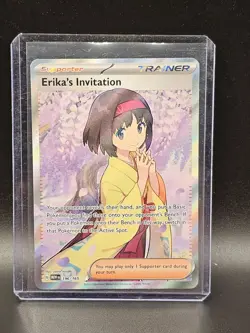 Pokemon TCG Scarlet & Violet Trainer Supporter Erika's Invitation 196/165 - Image 1