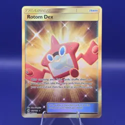 Rotom Dex 159/149 Sun and Moon Base Secret Rare Gold Pokemon NM - Image 1