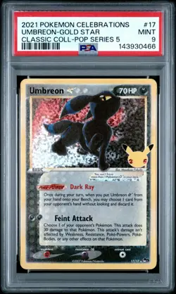 Pokemon Celebrations Umbreon-Gold Star #17 PSA 9 Mint - Image 1